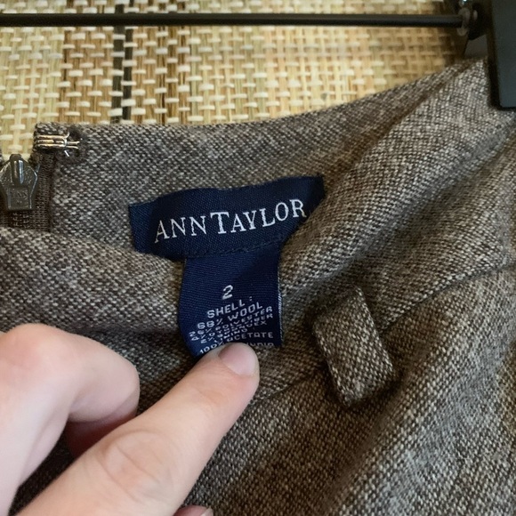 Ann Taylor Wool Long Skirt Women Size 2 Brown Pencil Formal Wear Clothing - Picture 4 of 4